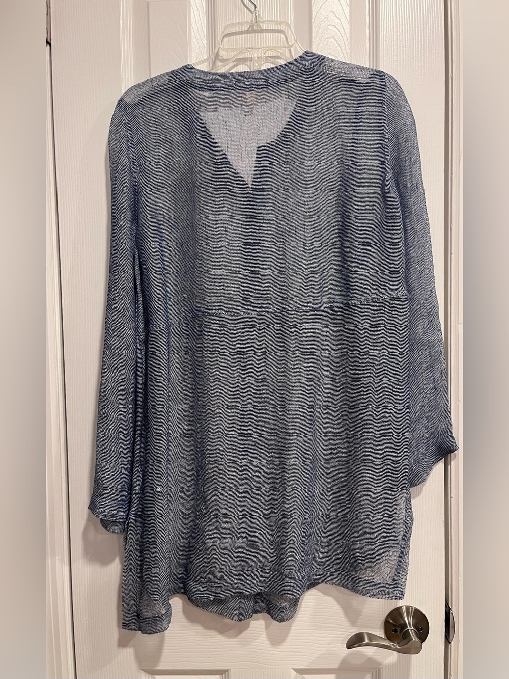 Eileen Fisher Blue Gauze Linen Tunic Beach Coverup Size Medium - Picture 7 of 7